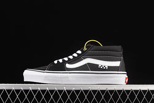 All categories Vans Vans series Vans Mid Vans Kate SK8-Mid black and white suede professional skateboard shoes commemorating legendary skater superstar Jeff Grosso VN0A5FCG625